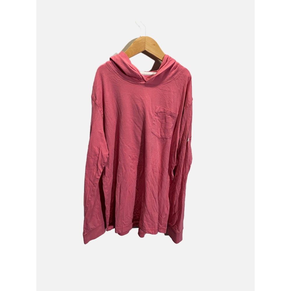 Johnnie-O Hooded Tee Kids Size 14 Pink Long Sleeve Pocket Pullover Beachy Casual